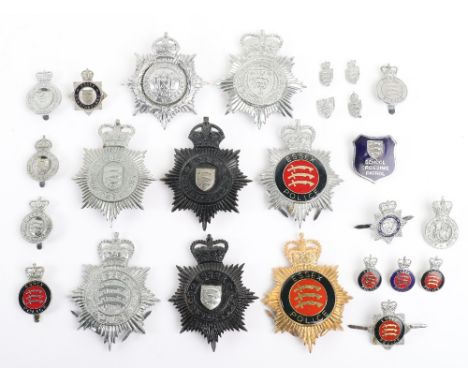 A Collection of Essex Constabulary Police Badges, including: KC Essex constabulary black helmet plate, KC Essex constabulary 