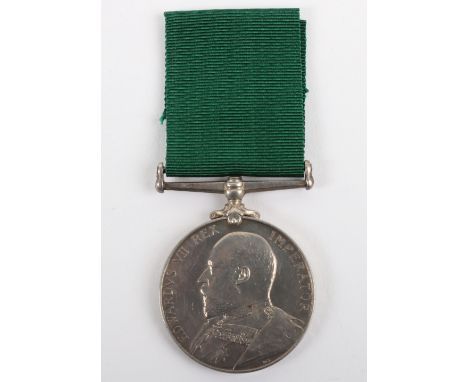 Edward VII Volunteer Force Long Service Medal to the Durham Royal Garrison Artillery, “4987 BOMBR: R. STOKER 2ND DURHAM R.G.A