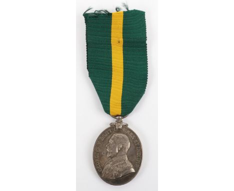 Territorial Force Efficiency Medal 6th Battalion Durham Light Infantry, George V issue. Named to “251922 PTE-L.CPL – T.W. LON