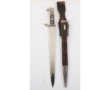 Third Reich Police Bayonet by Alexander Coppel Solingen, good example with finely detailed top pommel in the form of the eagl