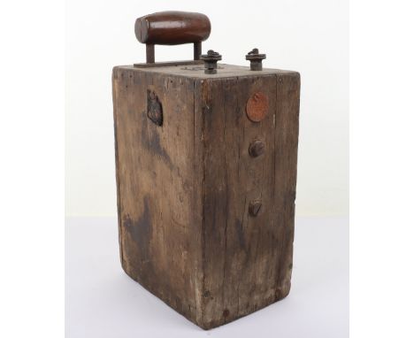 WW1 185th Tunnelling Company Exploder Plunger, fine example of a iconic item of trench warfare, being one of the wooden bodie