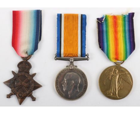 Great War Medal Trio 1st Football Battalion Middlesex Regiment, Who Was Killed in Action on the Attack on Guillemont During t