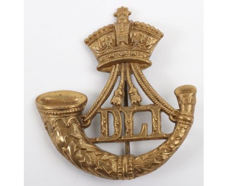 Victorian Durham Light Infantry Pagri Badge, fine example of the large regimental pagri badge with broad pin fittings to the 