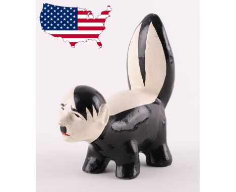 WW2 Allied Anti-Hitler Propaganda Figure, being a painted clay figure of a skunk with Hitlers face being used as the skunks h