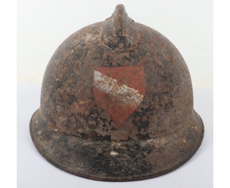 Scarce 1920’s / 1930’s Latvian Army Adrian Pattern Steel Helmet, untouched example of a one piece Adrian pattern helmet shell