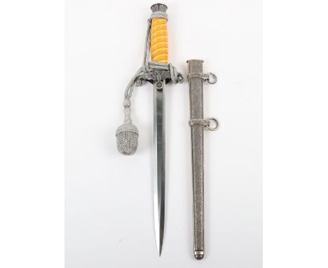 WW2 German Army Officers Dress Dagger, with golden yellow celluloid grip which appears to be undamaged and has officers bulli