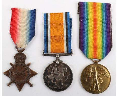 Great War Medal Trio Awarded to a Private in the 3rd London Regiment Who Served in Egypt, Gallipoli and France and was Discha