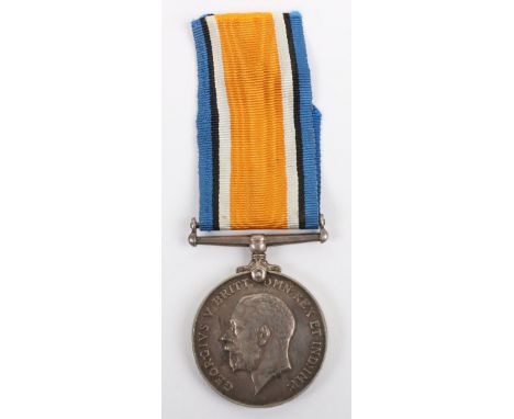 An Unusual Single British War Medal Full Entitlement for Service with the Middlesex Regiment in India During WW1, awarded to 