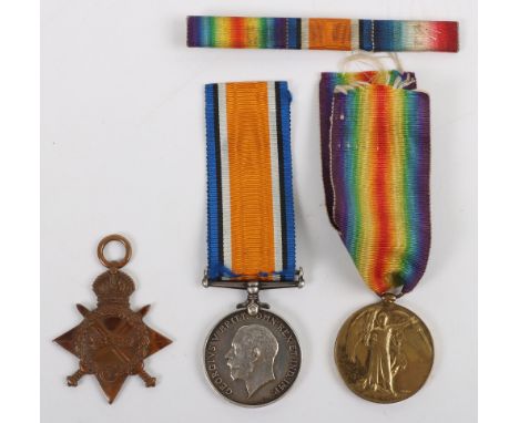 WW1 Medal Trio The Queens Regiment, consisting of  1914-15 Star medal, “G-3332 PTE. C. GREEN THE QUEEN’S R.”, British War and