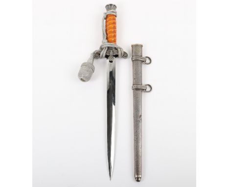 WW2 German Army Officers Dagger by Carl Eickhorn Solingen, dagger with orange celluloid grip, top pommel, ferrule and cross g