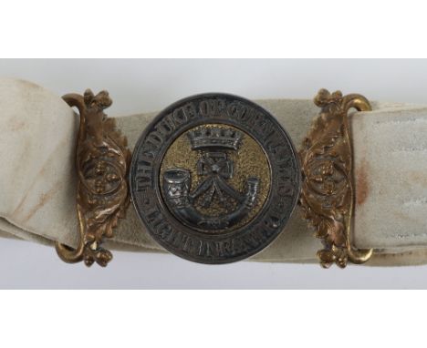 Victorian Duke of Cornwall’s Light Infantry Officers Waist Belt Clasp, fine two piece example with seeded centre having white