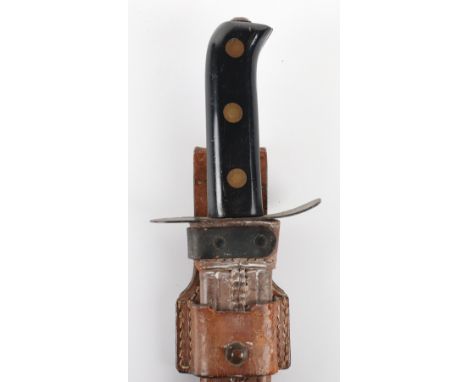 Dutch Military Sidearm Kleewang, curved swollen blade cut with a single fuller, 2-piece riveted wooden grips, iron crosspiece