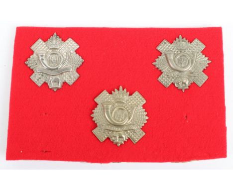 3x Territorial Battalion Highland Light Infantry Glengarry Badges, including short scroll type 5th/7th &amp; 8th battalion, l