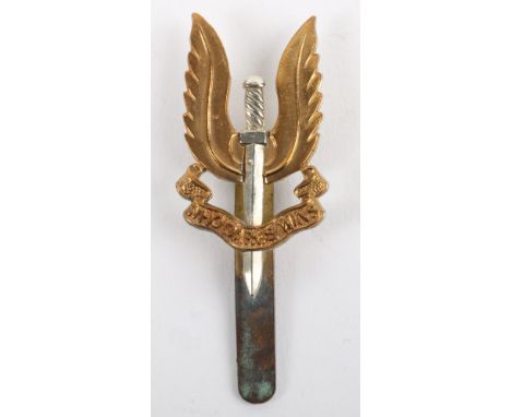 Special Air Service (SAS) Other Ranks Cap Badge, fine bi-metal example with J R Gaunt London maker mark to the slider fitting