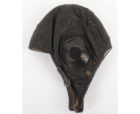 WW2 German Luftwaffe Winter Pattern Flying Helmet, fine example of the brown leather LKpW101 pattern flying helmet with sheep