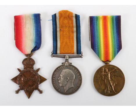 Great War Medal Trio Durham Light Infantry, Who Received a ‘Blighty’ Wound Within a Week of Landing in France and Who Was Awa