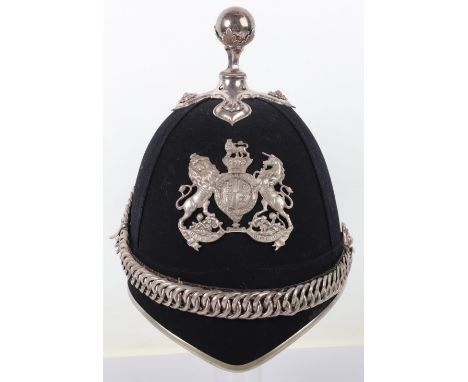 Victorian Royal Army Medical Corps Volunteer Officers Home Service Helmet, fine example of a blue cloth home service pattern 