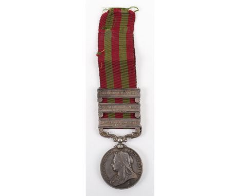 Fine British Officers Indian General Service Medal 1895-1902 4th Gurkhas, medal with 3 clasps, Relief of Chitral 1895, Punjab