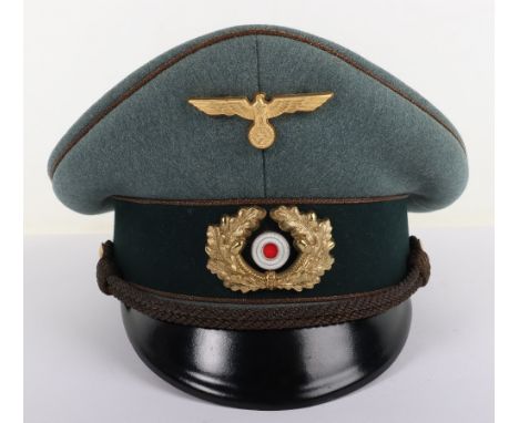 WW2 German Army Generals Peaked Cap by Erel, superb example of a WW2 German army generals peaked cap produced in a very fine 