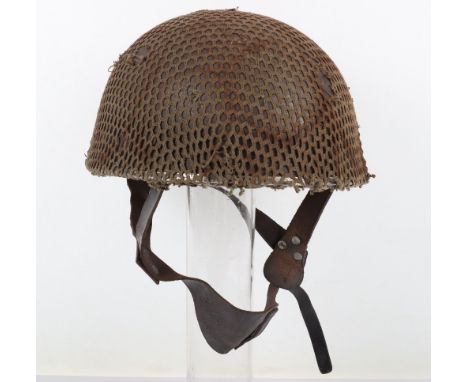 WW2 1943 British Airborne Forces Steel Combat Helmet, fine example of a British Airborne forces steel combat helmet which ret