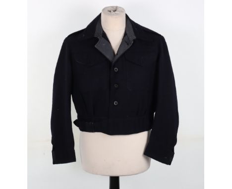 WW2 British Home Front Battle Dress Blouse, being blue Air Raid Precautions BD Jacket, Rescue Pattern ARP 57 A/NFS 103. Stand