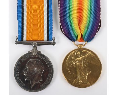 Great War Medal Pair Bedfordshire Regiment, British War and Victory medals, “200934 PTE. G. MAKEHAM BEDF. R.” Medals remain i