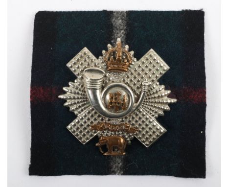 Highland Light Infantry Senior NCO’s Glengarry Badge, fine two piece example with lug fittings to the reverse and sat on tart