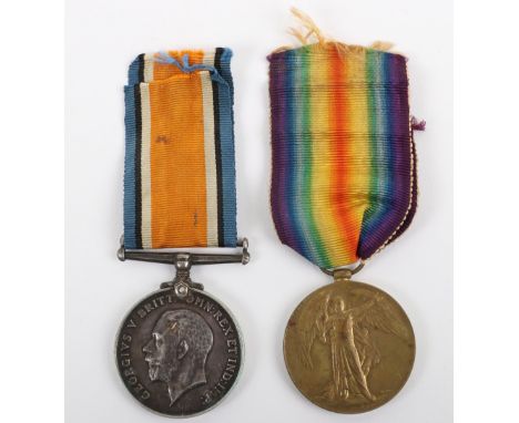 Great War Medal Pair 20th Battalion (Wearside) Durham Light Infantry, British War and Victory medals, “20-667 PTE. W. HOLMES 