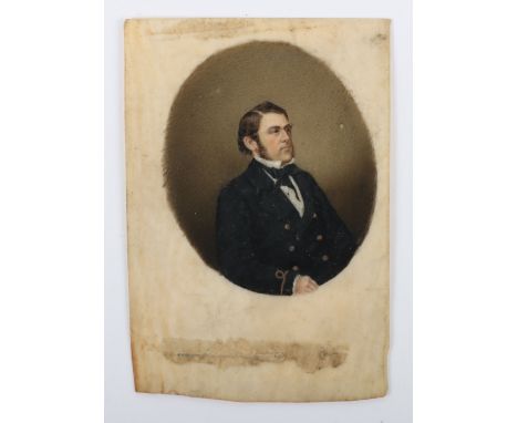 ^ Small Portrait Miniature of an Early Naval Officer, shows the subject matter in early Royal Navy uniform. Un-attributed and