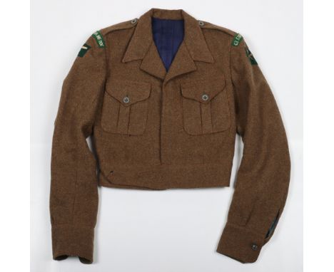 British 17th Gurkha Division 63rd Gurkha Brigade Battle Dress Blouse, good example of a 1949 Pattern BD jacket badged to 17th