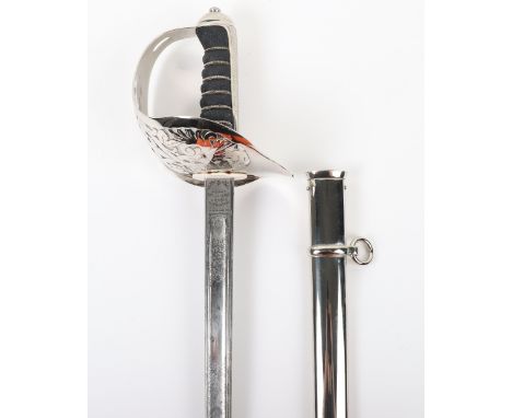 British 1897 Pattern Infantry Officers Sword, regulation blade by Wilkinson No.63954 etched with GRI cypher, royal arms and s