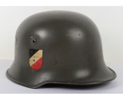 Scarce WW2 German Army Officers Parade Pattern Helmet, being the early M-34 pattern light steel helmet retaining nearly all o