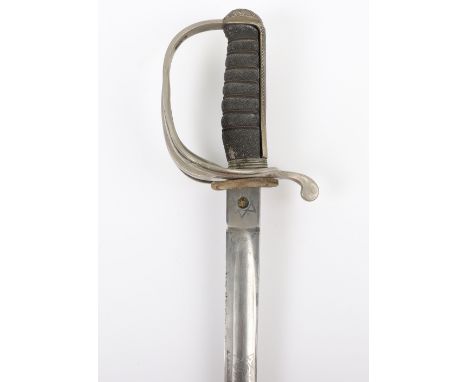 British George V 1821 Pattern Officers Sword for the Army Service Corps, regulation pattern officers sword with swept bar hil