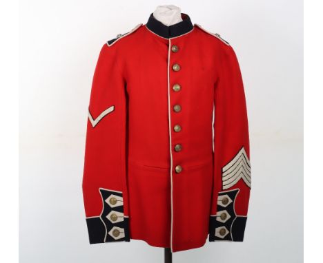 Royal Marines Light Infantry Tunic, fine scarlet cloth tunic with dark blue cuffs, collar, rear skirt and shoulder straps whi