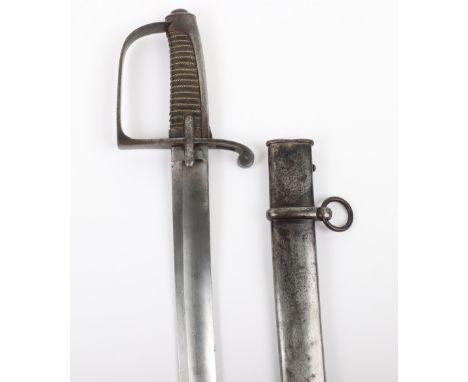 European Cavalry Troopers Sword, broad single edge blade stamped W&amp;Co with indented stamp F.C., broad single fuller, regu