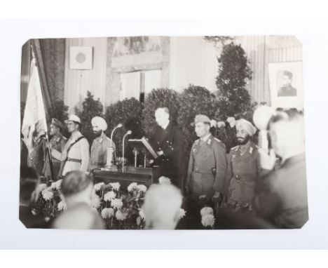 Official Photograph During Presentation of the Indian Azad Hind Legion Standarte, shows Sikh troops wearing turbans and weari