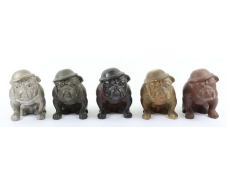 5x WW2 ‘Hitlers Terror’ Bulldog Figures, one with minor chip to helmet, 14cmH, (5), Note: No in house shipping available for 