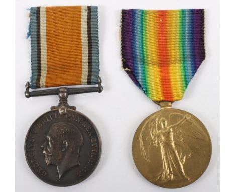 Great War Medal Pair to a Private in the Durham Light Infantry Killed in the Attack on the Sambre Oise Canal in September 191