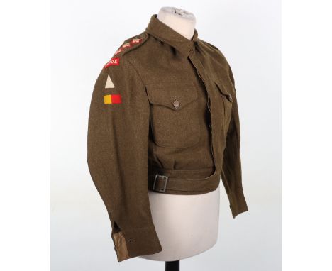 WW2 British Suffolk Regiment 1st Infantry Division Officers Battle Dress Blouse, good example of a American War Aid battle dr