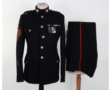 Royal Marine Commando No1 Dress Uniform and Miniature Medals of Colour Sergeant M Eccles M.M 42 Commando RM, Awarded the Mili