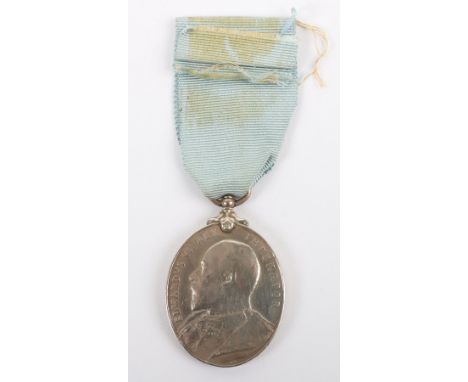 Edward VII Militia Long Service and Good Conduct Medal Durham Royal Garrison Artillery Militia, medal with impressed naming, 