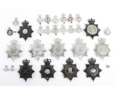 A  Quantity of Obsolete Kings/Queens Crown Police Badges, including: QC Thames Valley chrome helmet plate, QC Thames Valley c