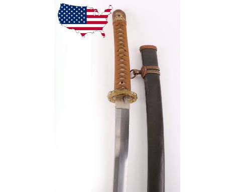 WW2 Japanese Army Officers Sword Katana, fine example of a WW2 period officers sword complete with the original cloth bound r