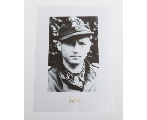 Signature of Famous German Tank Commander Waffen-SS Hauptsturmfuhrer Michael Wittmann, the small ink signed signature which h