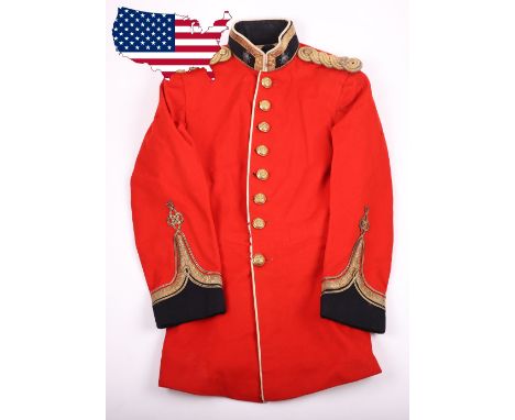 Edwardian Royal Sussex Regiment Officers Tunic, scarlet cloth officers tunic with black facings, white piped front. Officers 