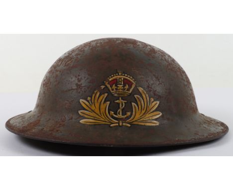 Extremely Rare Hong Kong Made WW2 British Royal Navy Port Defence Hong Kong Steel Combat Helmet,&nbsp;the helmet is an excell