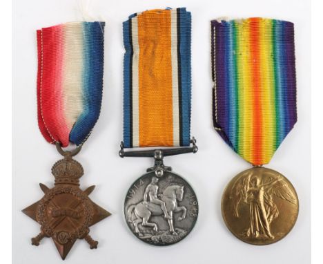 An Interesting WW1 1914-15 Star Medal Trio to an Original Member of 16th (Newcastle) Battalion Northumberland Fusiliers, Who 