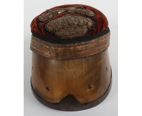 British Army Trumpeters Presentation Horse Hoof, good example of a polished presentation horses hoof with cushioned top havin