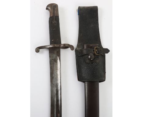 Scarce British 1878 Pattern Garrison Artillery Martini Henry Bayonet, fine example with chequered two piece grips, steel pomm