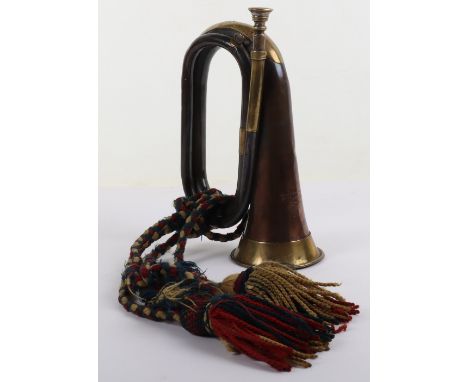 Zulu War Period British Military Bugle, fine example of a copper and brass military pattern bugle with War Department stamp a